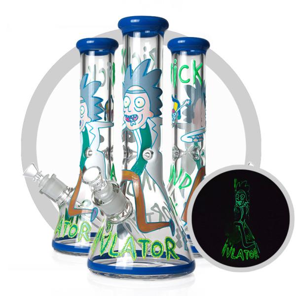 Buy cheap Luminous Rick And Morty Bong 7mm Thick Glass Water Bongs 13.5 Inches from wholesalers