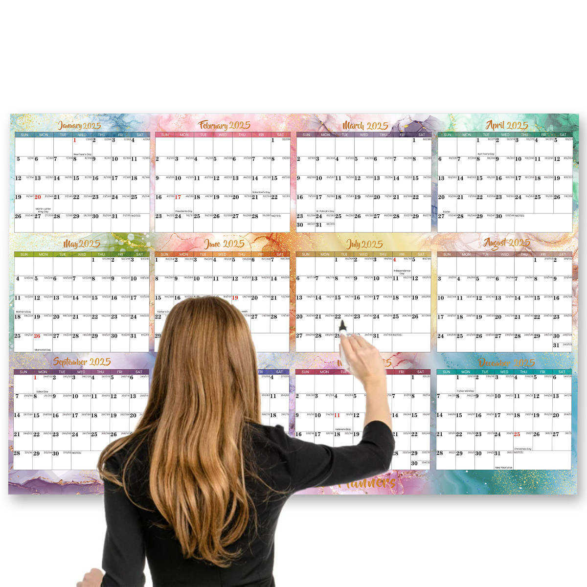 Customizable Custom Wall Calendar With Monthly View Layout And Spiral Binding