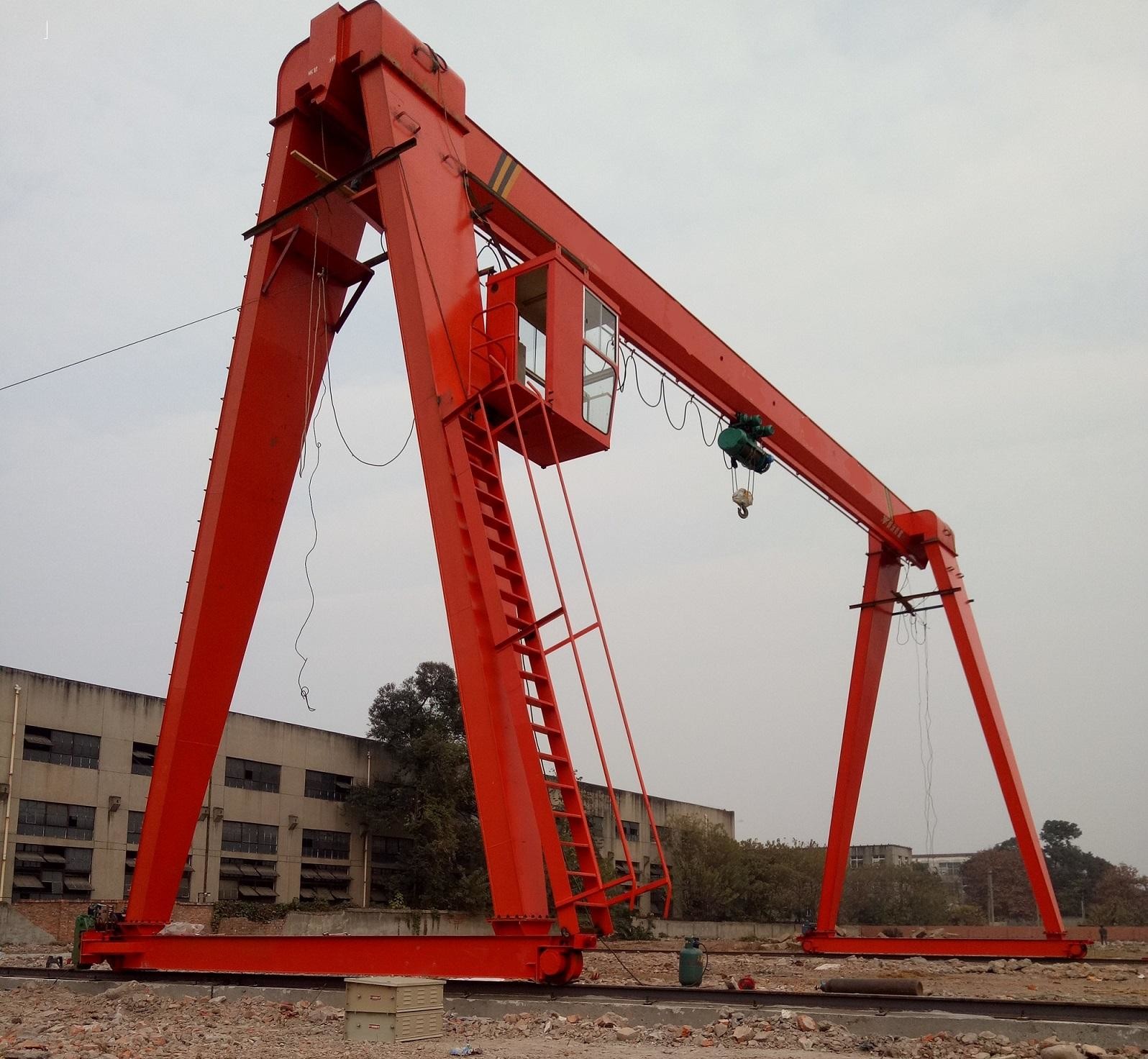 Span 12m MH Rail Mounted Gantry Crane , 10 Ton Single Beam Crane