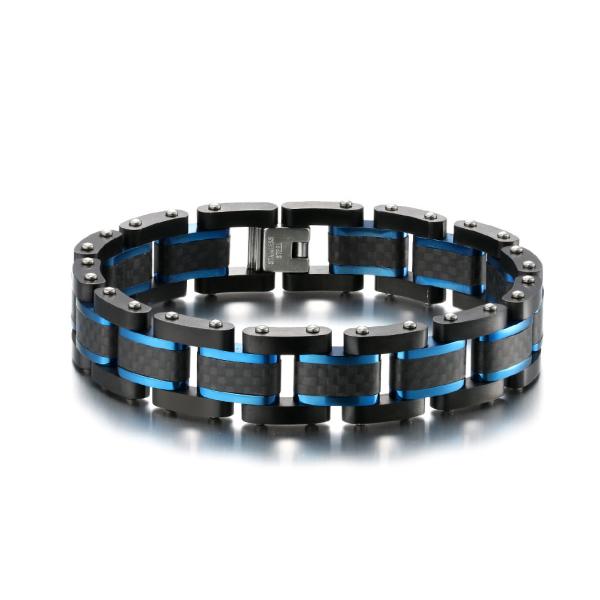 Buy cheap Customized Stainless Steel Chain Bracelet Jewelry Men's Carbon Fiber Bracelet from wholesalers