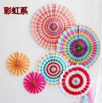 Festive festive supplies paper fan flower set home party wedding decoration