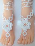 Barefoot Sandals, Nude shoes, Foot Jewelry, Wedding, Victorian Lace, Sexy,