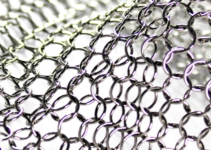 Round Hole Chain Mail Curtain , Architectural Ring Mesh Curtain
