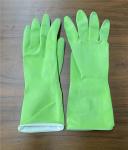 M 45g Green Latex Kitchen Dishwashing Gloves Spray Flocklined