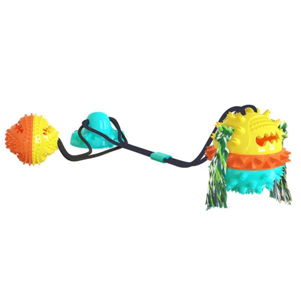 Buy cheap Powerful Double Sucker Dog Toy Molar Dog Supplies Bite Resistant Ball from wholesalers
