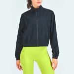 Ironing Free Front Zipper Jacket High Neck Breathable Cropped Gym Jacket