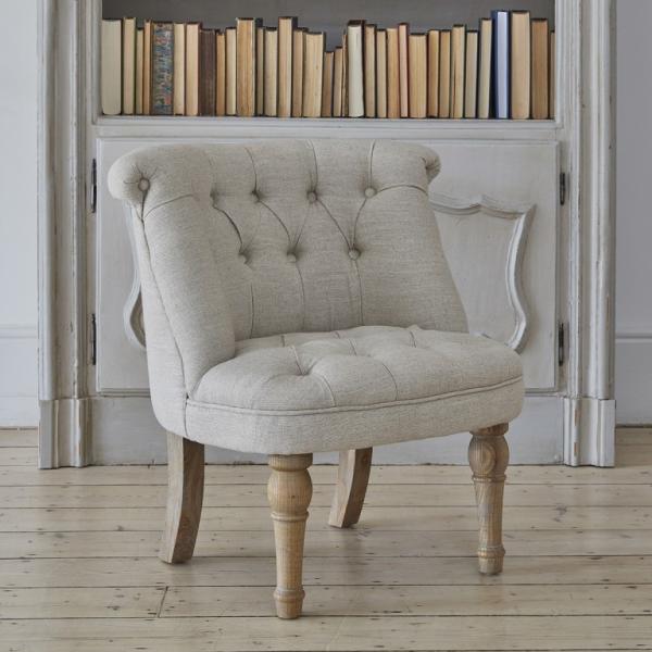 Buy cheap Vintage wooden accent chair with linen fabric tufted button event rental leisure chair from wholesalers