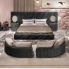 Buy cheap Pine Matted Leather Luxury Beauty Bed Solid Wood Frame Queen Beds For Bedroom from wholesalers