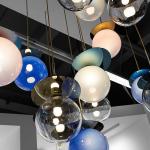 Nordic designers color glass ball chandeliers minimalist modern creative