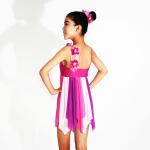 Three Tier Color Modern Dance Costumes / Lyrical Dance Wear Floral Band Across