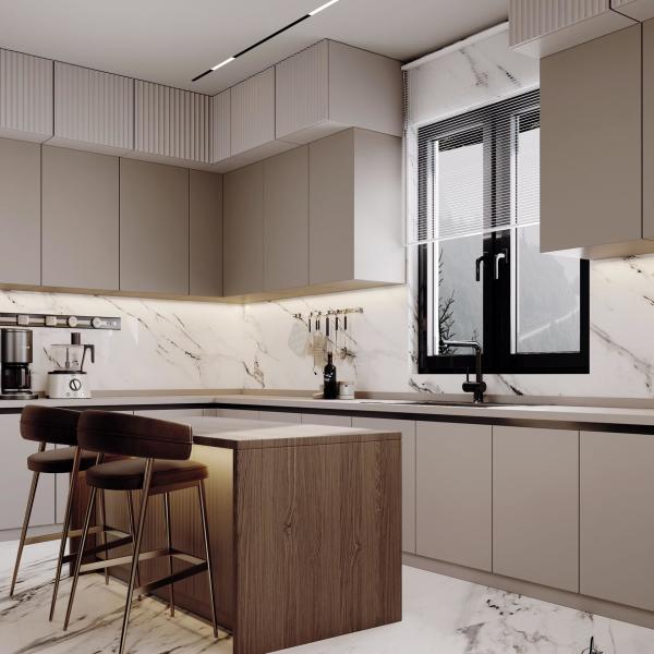 Buy cheap Custom Kitchen Cabinets Contemporary Galley Luxury Wooden Veneer Modern Kitchen Cabinets from wholesalers