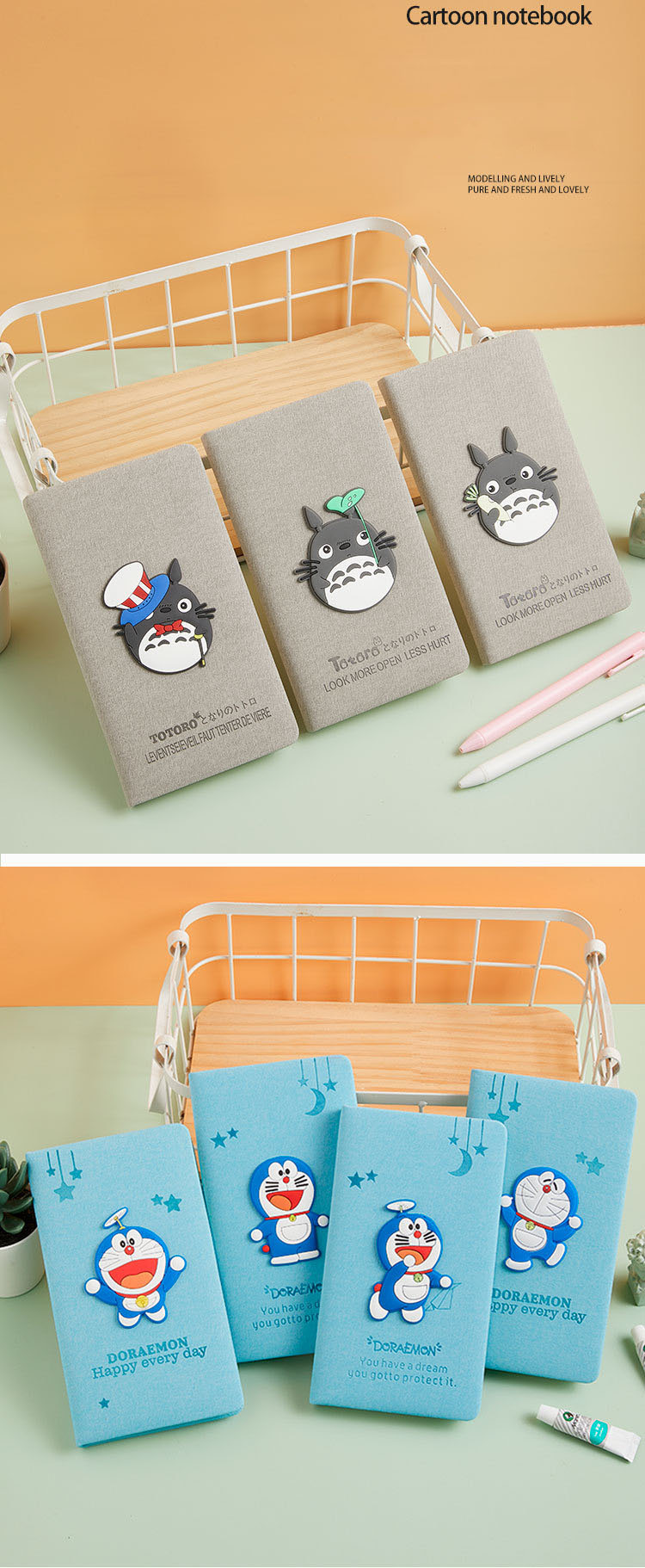 Customized Logo Soft Cover Cute Cartoon Decompression Fidget Note Book for Students