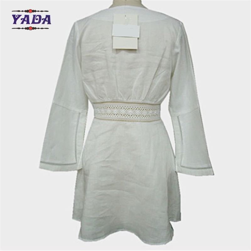 New style white national long sleeve casual slim dress 2018 fashion clothing dresses summer for women