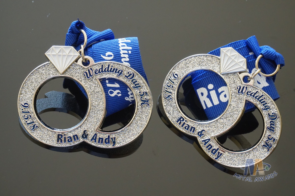 Personalized Wedding Day 5K Sports Metal Medal / Custom Made Medallions
