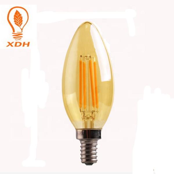 Buy cheap 4W C35 Gold Tint 2200K E14 220V LED Filament Bulb amber led filament candelabra light bulb from wholesalers