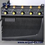 60W 6 Bands Cell Phone Signal Jammer High Power GSM 3G 4G Jamming Range 100