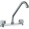 Buy cheap 8in Solid Brass Centerset Kitchen Faucet Cold And Hot Water Deck Mounted from wholesalers