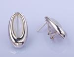 Vintage Unisex Stud Earrings Silver White CZ Jewelry Hypoallergenic Decorative