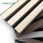 Customized Edge to Edge 13mm Oak Veneer Wood Acoustic Insulation for Soundproofi