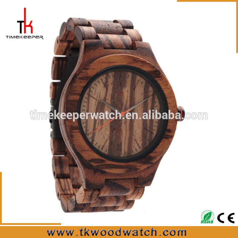 2017 Luxury watch Design by Timekeeper Japan movement wood watches steel