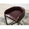 Buy cheap Vintage Reddish Brown Leather Counter Height Stools Strong Iron Frame Old Finishing from wholesalers