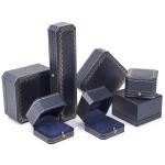 Custom Logo Jewelry Package Handmade Blue Square Paper Box for Luxury Plastic