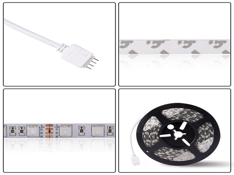 PCB RGB Led Flex Strip Rope Light , Led Adhesive Tape Light Low Voltage Copper