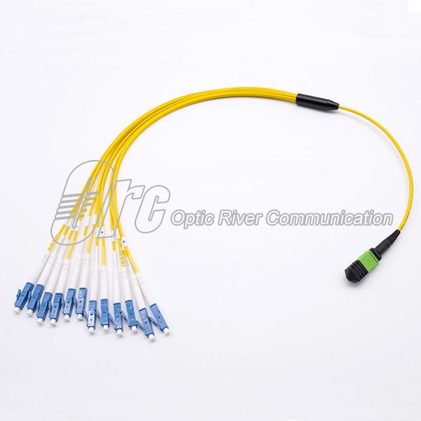 Buy cheap MPO To LC Male LSZH G657A Fiber Optic Patch Cord 12 Cores from wholesalers