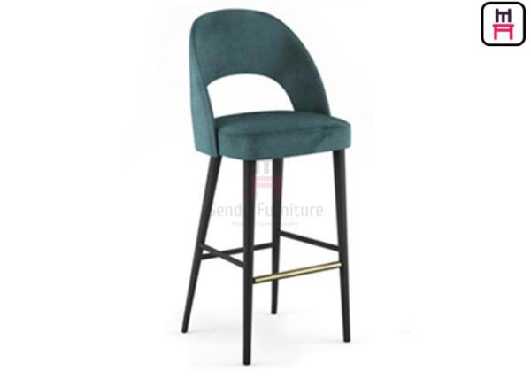 Buy cheap Luxury Velvet Restaurant Bar Stools Open Back Wood Material For Home from wholesalers