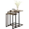 Buy cheap Industrial Wood Metal Nesting Bedside Tables C Shaped from wholesalers