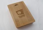 Natural Small USB Storage Wooden Box With Sliding Lid Artistic Carving / Screen
