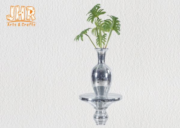 Buy cheap Wedding Centerpiece Table Vase Silver Mosaic Glass Table Vases Decorative Flower Pots from wholesalers