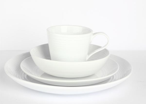 Buy cheap Embossment Design Cream Colored Dinnerware Sets 16pcs For Home / Restaurants from wholesalers