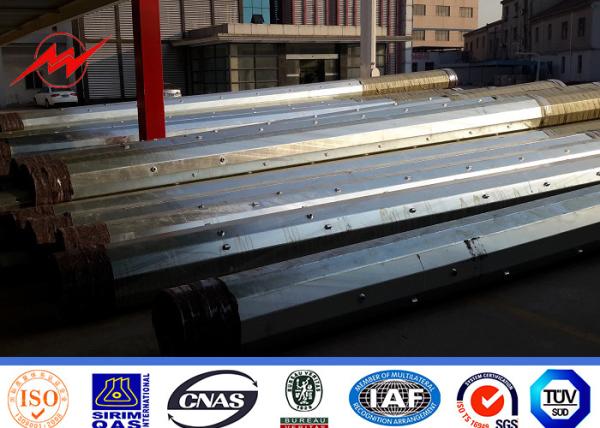 Buy cheap Africa Transmission Line Galvanized Steel Power Pole With Cross Beams 10KV - 220KV from wholesalers