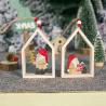 Buy cheap Wooden Christmas decorations Three-dimensional painting Santa Claus display Creative Christmas tree decorations from wholesalers