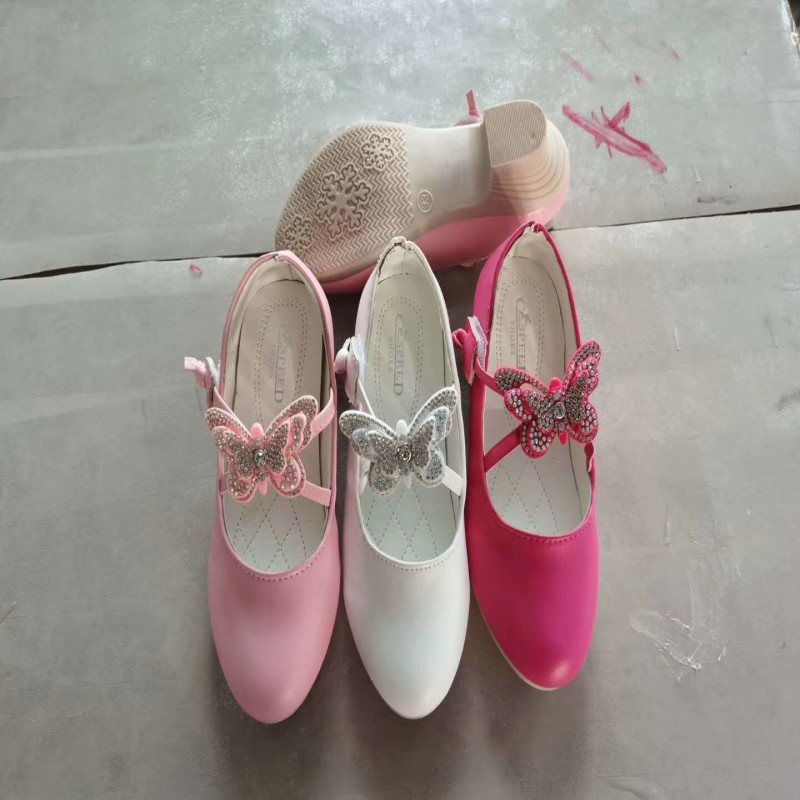 Girl'S Cute Shoes Butterfly Decoration 3colors Children'S Princess Shoes Casual Pink Color