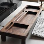 Wood Desk Organizer Office Desk Accessories Wood Docking Station Wood Phone