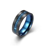Carbon Fiber Plain Stainless Steel Rings For Men Customized Size