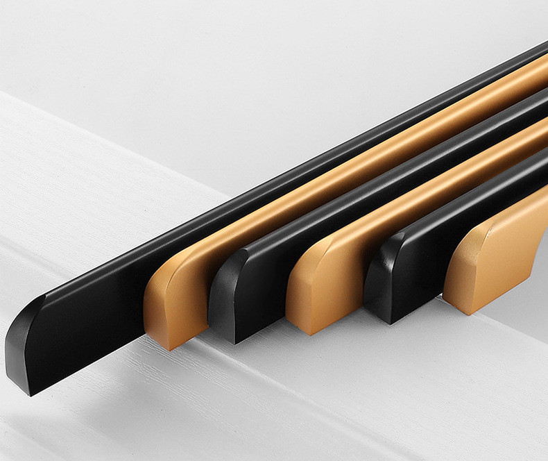 Extra Long Gold Wardrobe Cabinet Closet Door Handles Furniture Aluminium Profiles