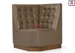 Brown Color PU Leather Upholstered Corner Sofa Wood Frame No Installation