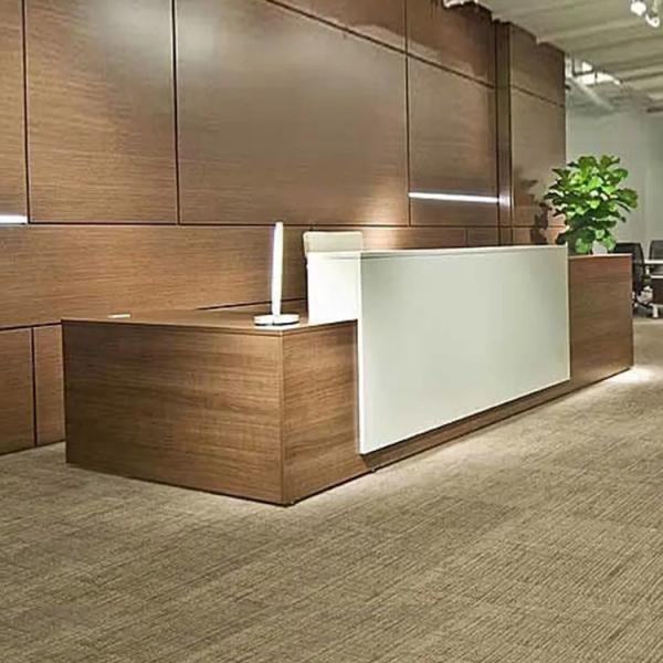 Buy cheap 2M Wood Front Desk Reception Oak Color Customize Logo For Salon from wholesalers