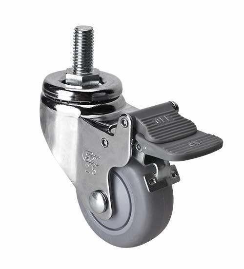 Buy cheap Edl Chrome 2.5" 70kg Diameter 100mm Threaded Brake TPE Caster 37425-57 for Industrial from wholesalers