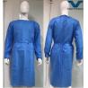 Buy cheap Quick Dry Blue SMS Surgical Gown Knitted Cuff Coverall Soft / Comfortable 120*140cm / 45gsm SGS Certified from wholesalers