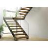 Buy cheap Straight U Shaped Staircase Design Carbon Steel Beam Wooden Treads Long Lifespan from wholesalers
