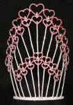 Valetines day crowns and tiaras big red hearts crystal rhinestone crowns custom