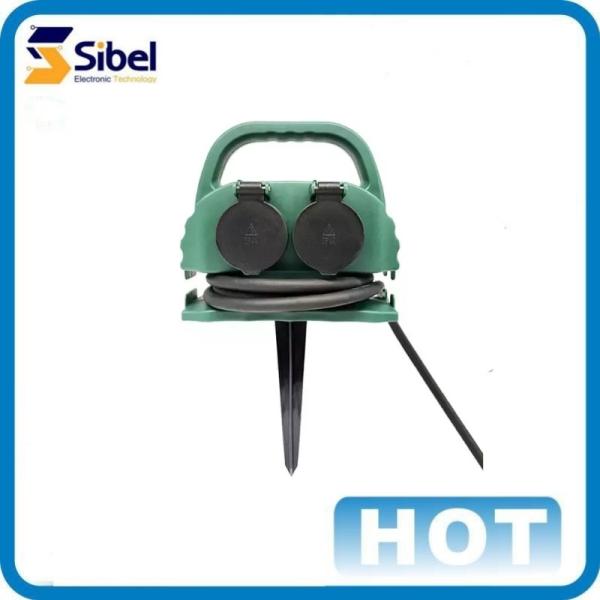 Buy cheap Hot sale 4 way German waterproof IP44 outdoor garden socket with 1.5m 5m 10m rubber extension cord from wholesalers