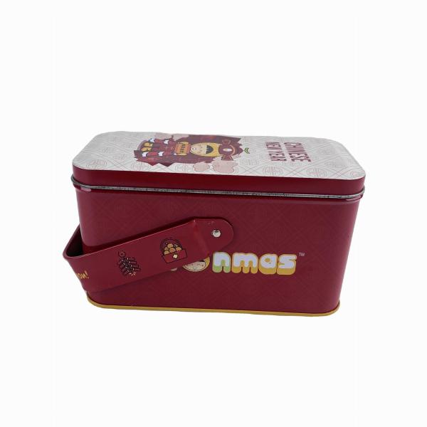Buy cheap Vintage Rectangle Tin Lunch Boxes Pail With Lid And Handle Food Storage Packaging from wholesalers