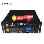 Home Power Supply 48v 100Ah LiFePO4 Battery Solar System Built In BMS LCD