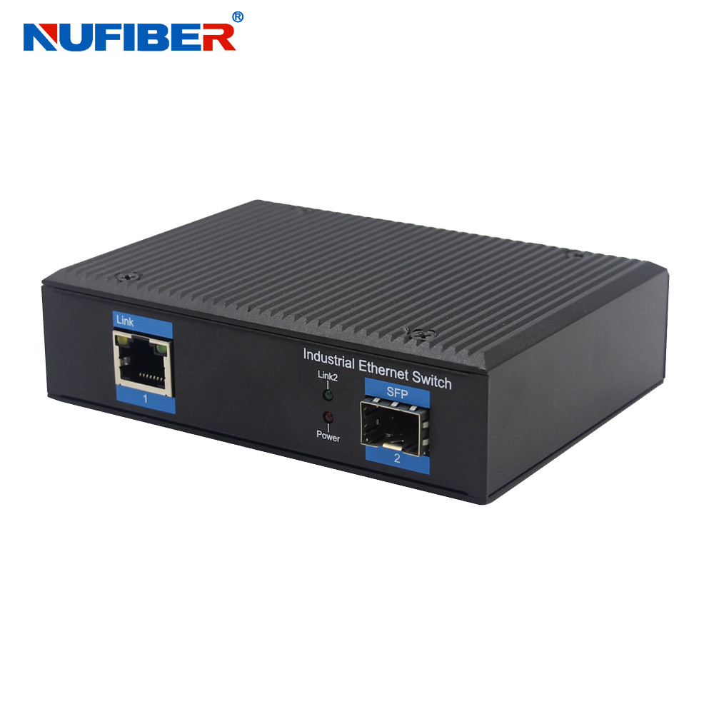 SFP to RJ45 Unmanaged Industrial Switch 48V POE Media Converter