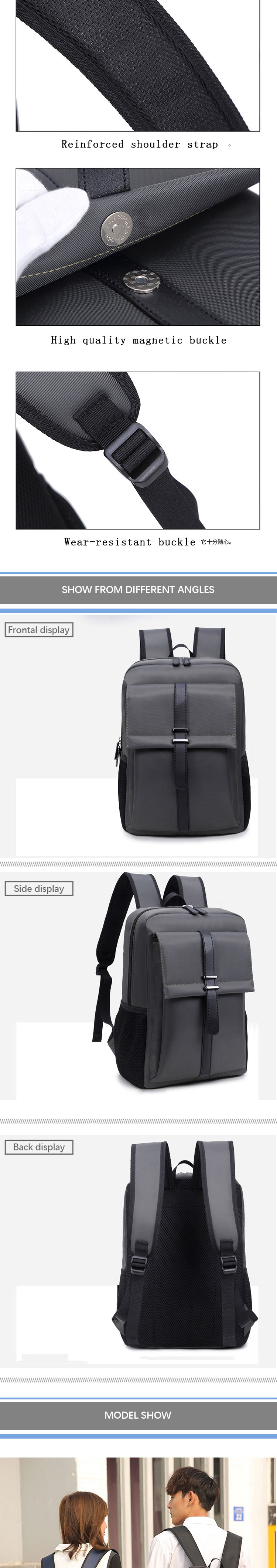 Custom Logo 15.6 Inch Travel Laptop Bag business smart backpack With USB Charging Port